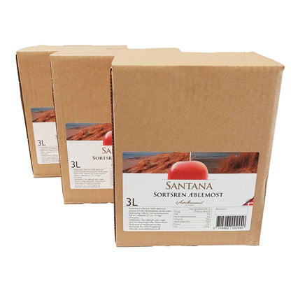 Santana æblemost - Bag-in-Box 3L x 3 stk - Dansk produceret