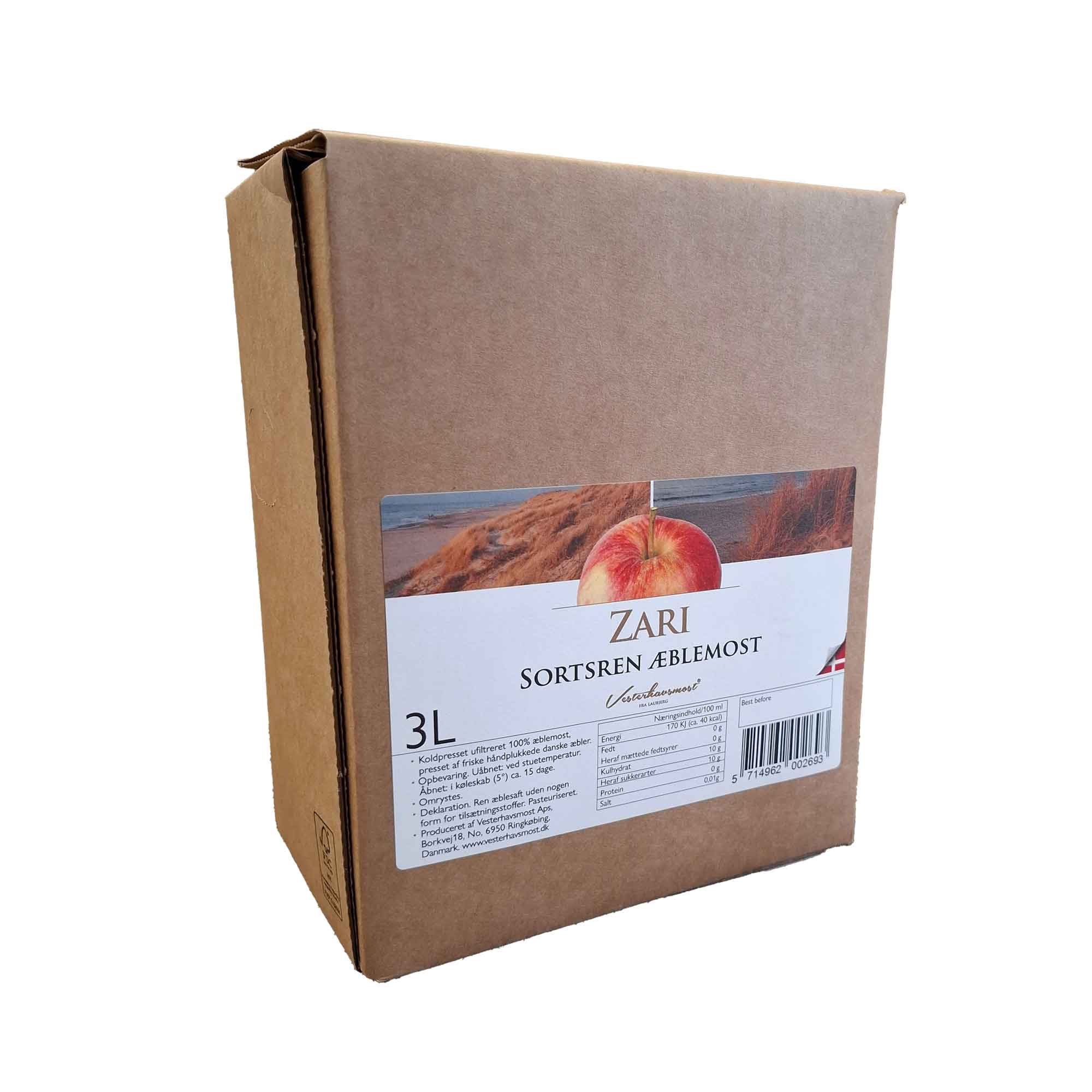 Zari æblemost - Bag-in-Box 3L x 3 stk